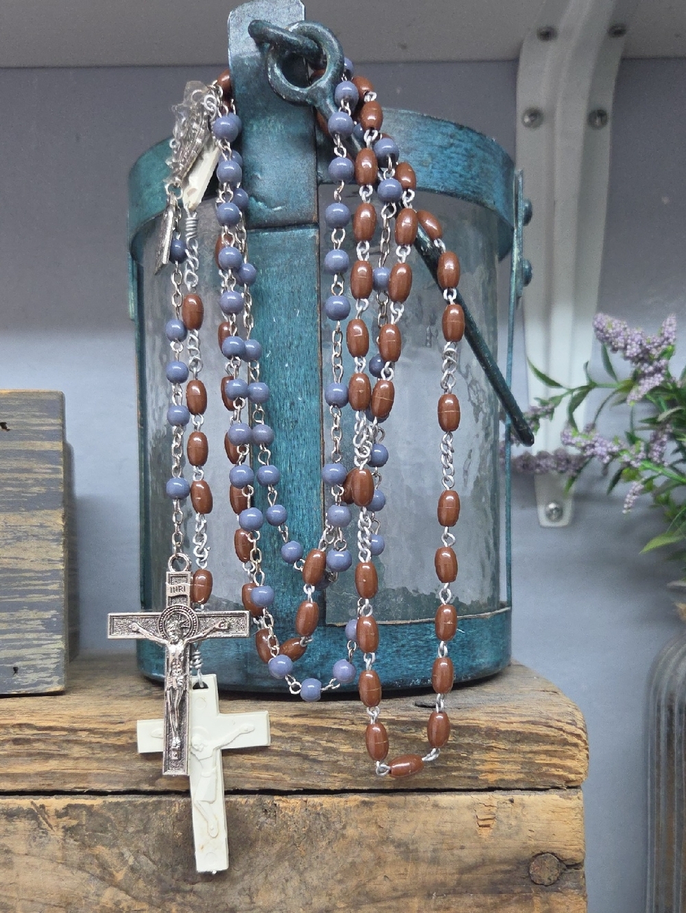 Rosary Bundle with Brown and Lavender Beads